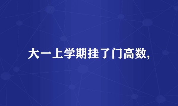 大一上学期挂了门高数,
