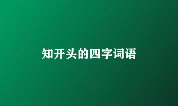 知开头的四字词语