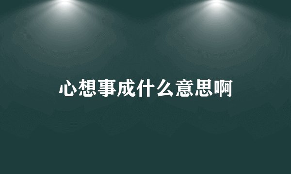 心想事成什么意思啊