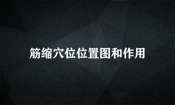 筋缩穴位位置图和作用