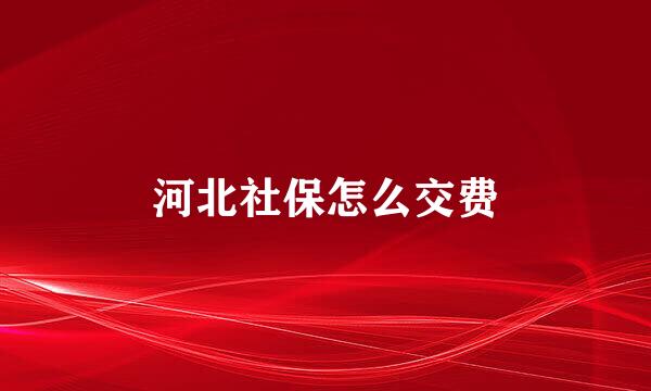 河北社保怎么交费
