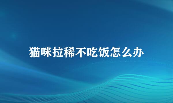 猫咪拉稀不吃饭怎么办