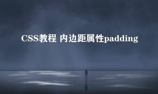 CSS教程 内边距属性padding