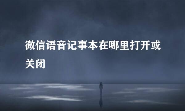 微信语音记事本在哪里打开或关闭