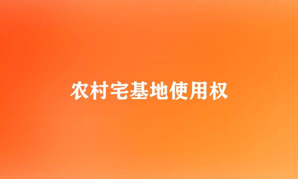 农村宅基地使用权