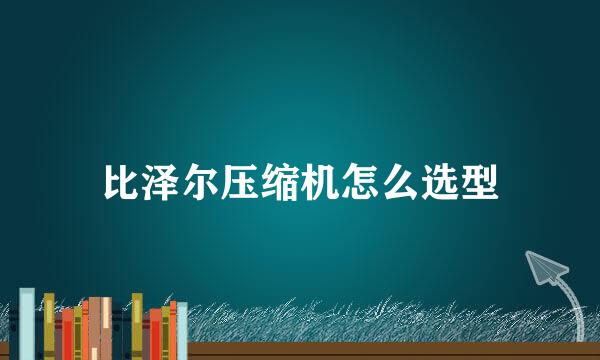 比泽尔压缩机怎么选型