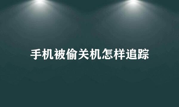 手机被偷关机怎样追踪
