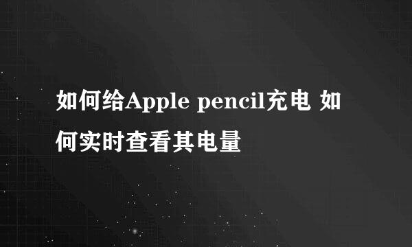 如何给Apple pencil充电 如何实时查看其电量