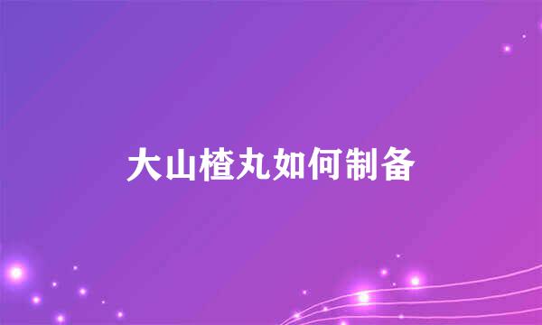 大山楂丸如何制备