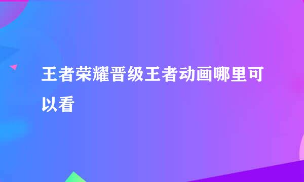王者荣耀晋级王者动画哪里可以看