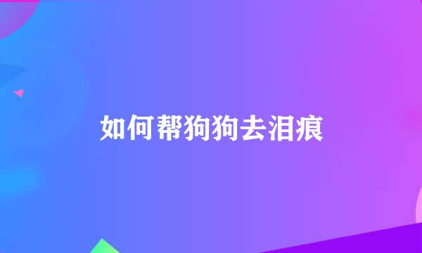 如何帮狗狗去泪痕