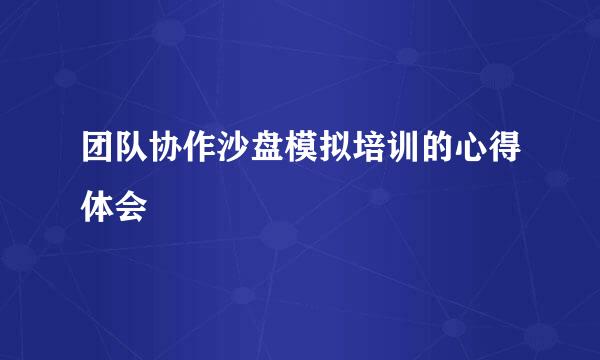 团队协作沙盘模拟培训的心得体会
