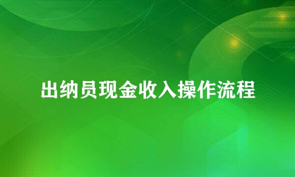 出纳员现金收入操作流程