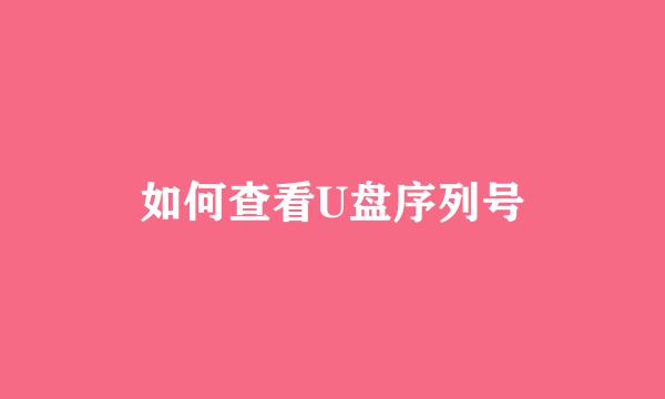 如何查看U盘序列号