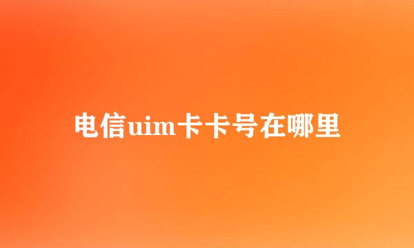 电信uim卡卡号在哪里