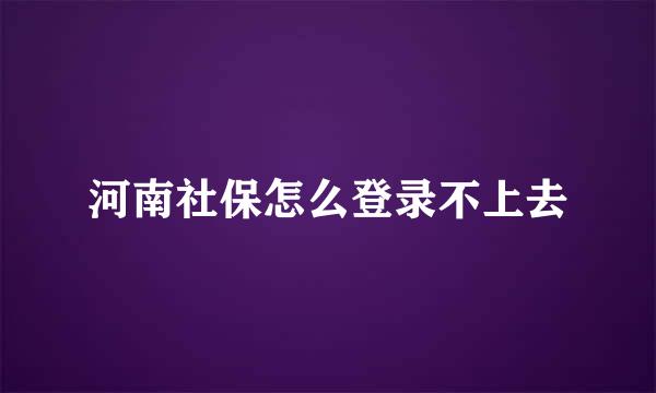 河南社保怎么登录不上去