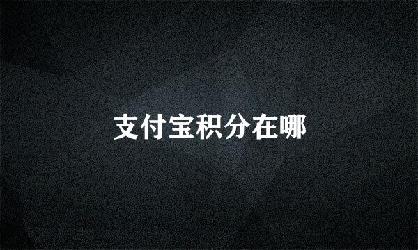 支付宝积分在哪