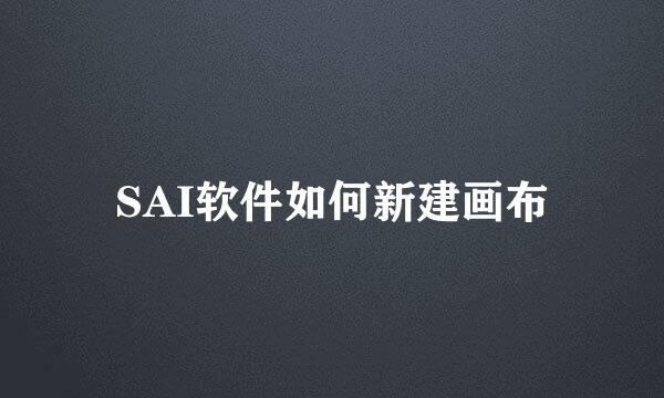 SAI软件如何新建画布