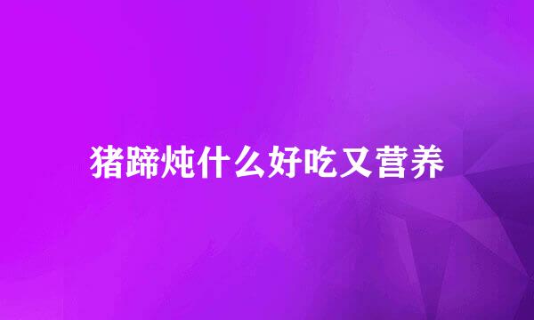 猪蹄炖什么好吃又营养