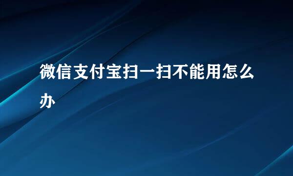 微信支付宝扫一扫不能用怎么办