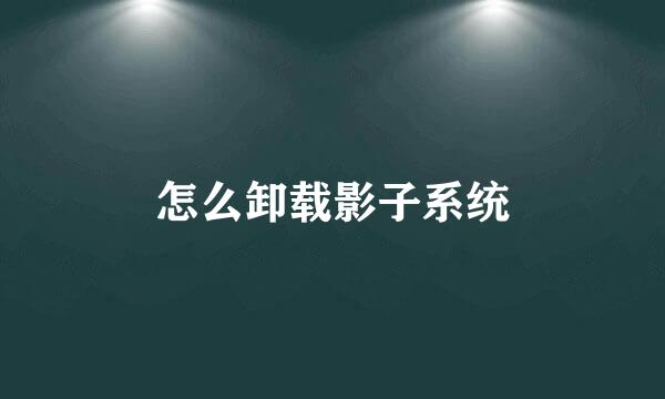怎么卸载影子系统