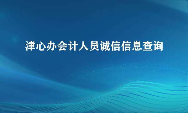 津心办会计人员诚信信息查询