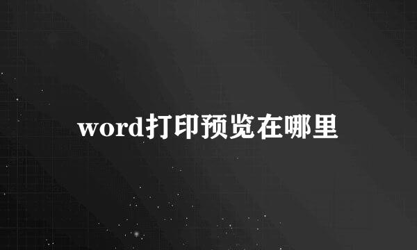 word打印预览在哪里