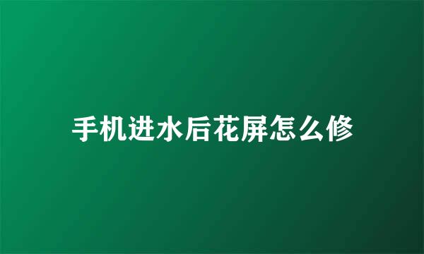 手机进水后花屏怎么修