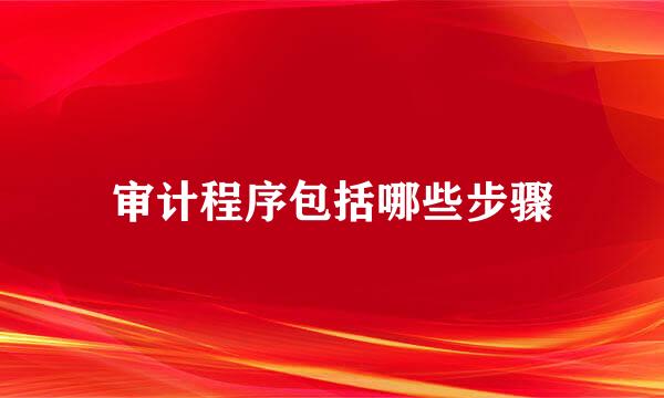 审计程序包括哪些步骤