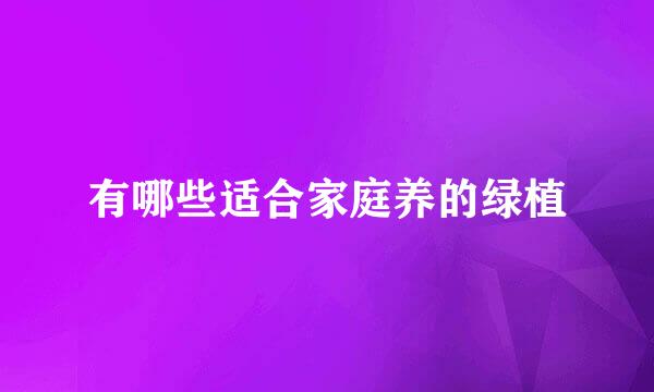 有哪些适合家庭养的绿植