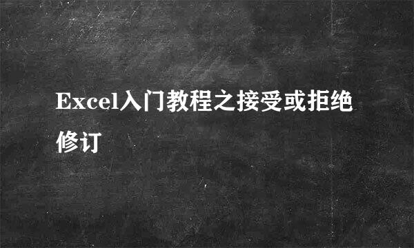 Excel入门教程之接受或拒绝修订