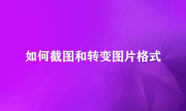 如何截图和转变图片格式