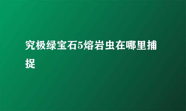 究极绿宝石5熔岩虫在哪里捕捉