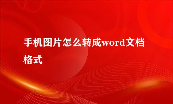 手机图片怎么转成word文档格式