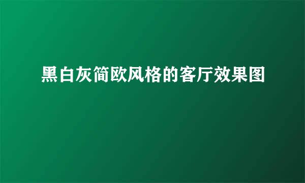 黑白灰简欧风格的客厅效果图