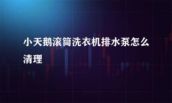 小天鹅滚筒洗衣机排水泵怎么清理