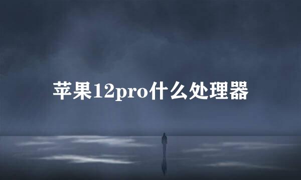 苹果12pro什么处理器