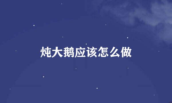 炖大鹅应该怎么做