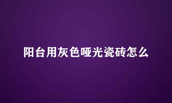 阳台用灰色哑光瓷砖怎么