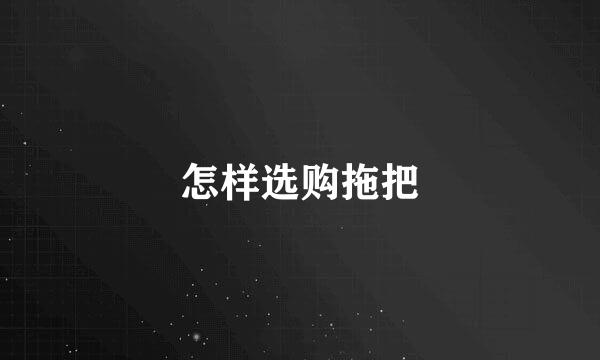 怎样选购拖把