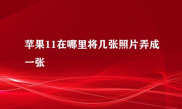 苹果11在哪里将几张照片弄成一张