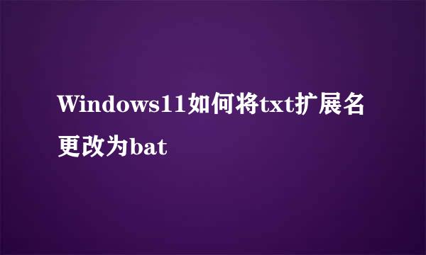 Windows11如何将txt扩展名更改为bat