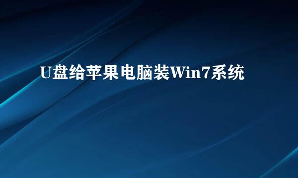 U盘给苹果电脑装Win7系统