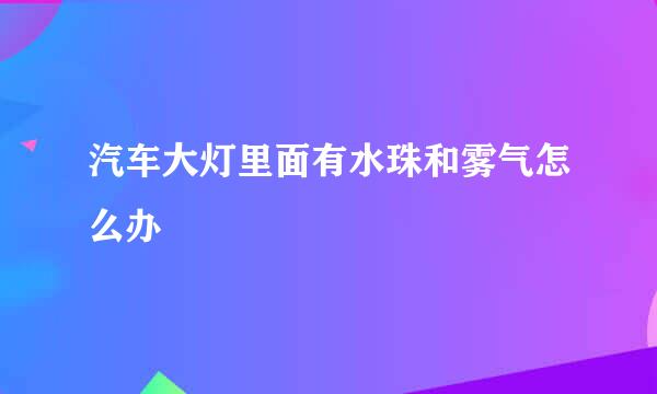 汽车大灯里面有水珠和雾气怎么办