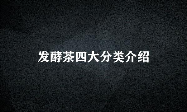 发酵茶四大分类介绍