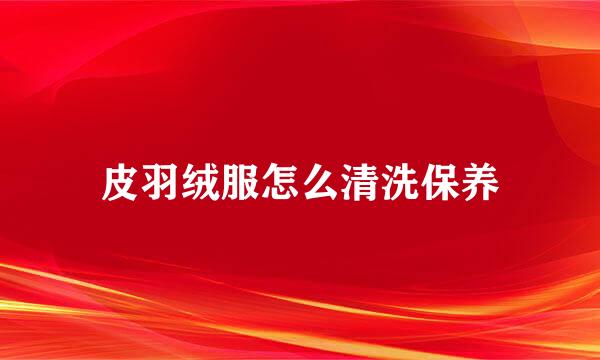 皮羽绒服怎么清洗保养