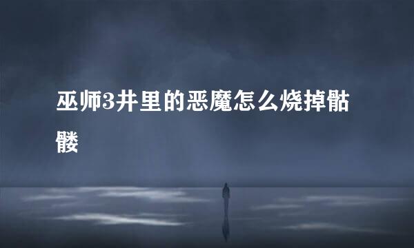 巫师3井里的恶魔怎么烧掉骷髅