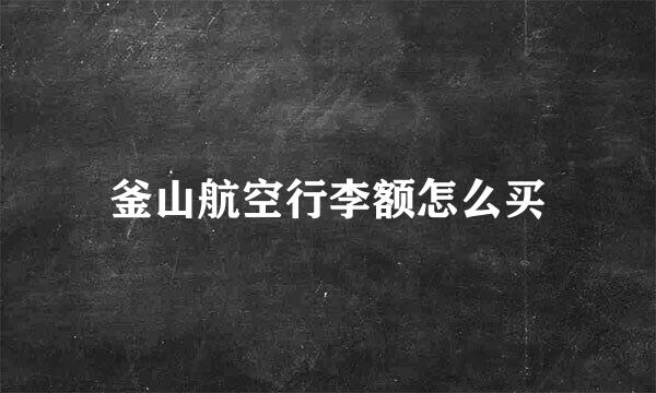 釜山航空行李额怎么买