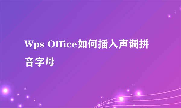 Wps Office如何插入声调拼音字母