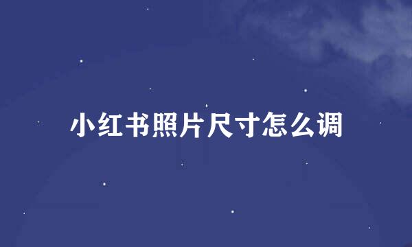 小红书照片尺寸怎么调